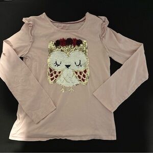 Pink Owl Sequin Kids Top